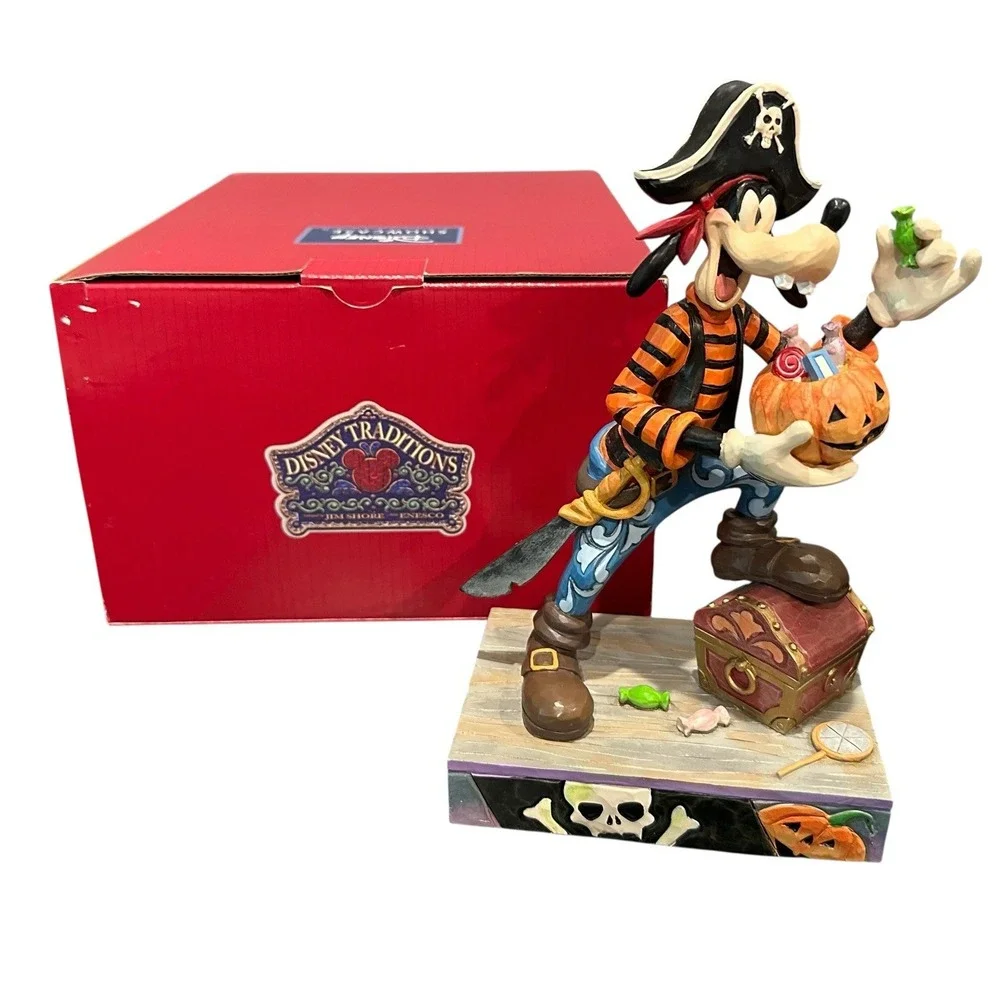 Disney‎ Jim Shore Goofy Pirate Halloween Captain Skeleton Pumpkin Figurine